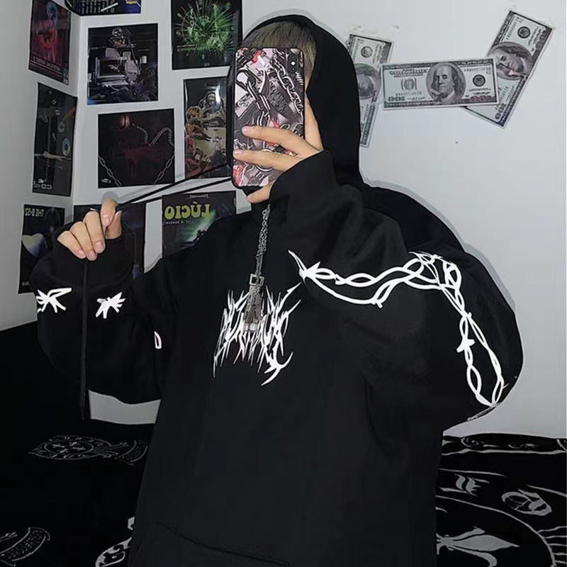Fashion brand dark hip hop oversize lovers wear fashion hoodie for men and women small design sense