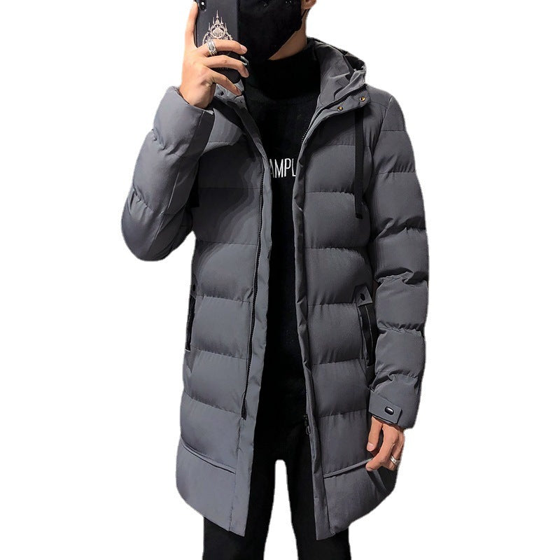 Cotton-padded jacket men's long winter Korean edition trend thickened cotton-padded jacket winter 2020 new down cotton jacket
