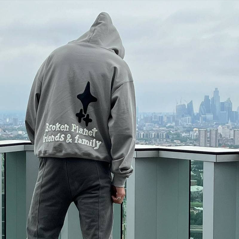 Foam Space Foaming front and back printed sweatshirt oversized Y2K High Street American style casual hoodie couple hoodie