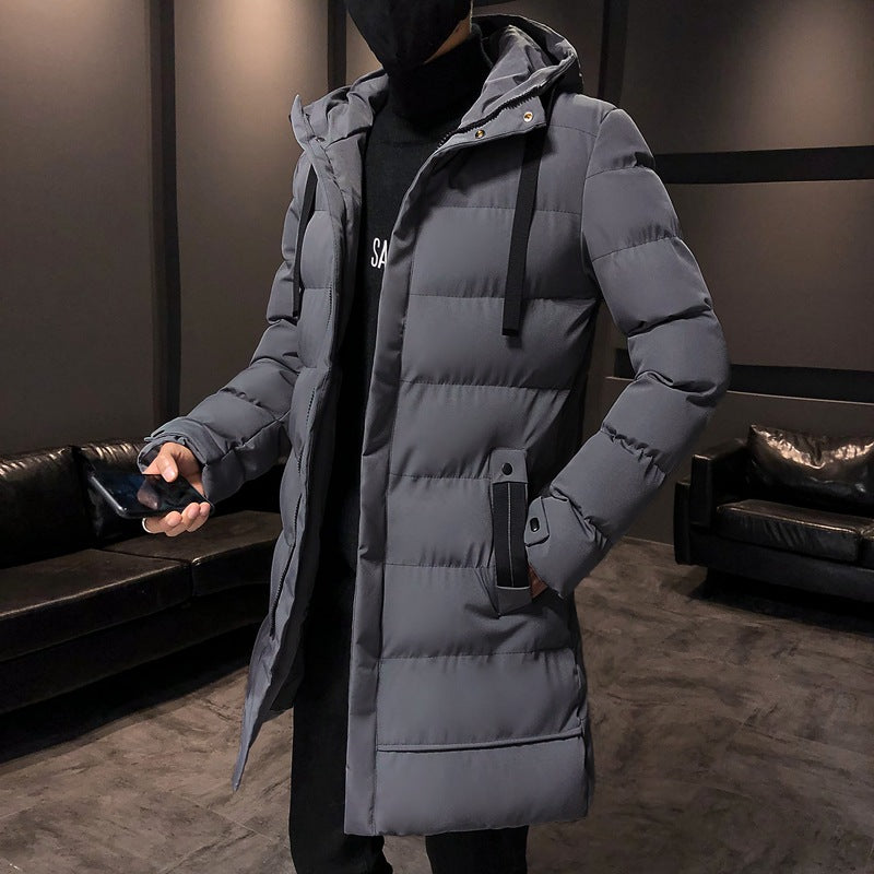 Cotton-padded jacket men's long winter Korean edition trend thickened cotton-padded jacket winter 2020 new down cotton jacket