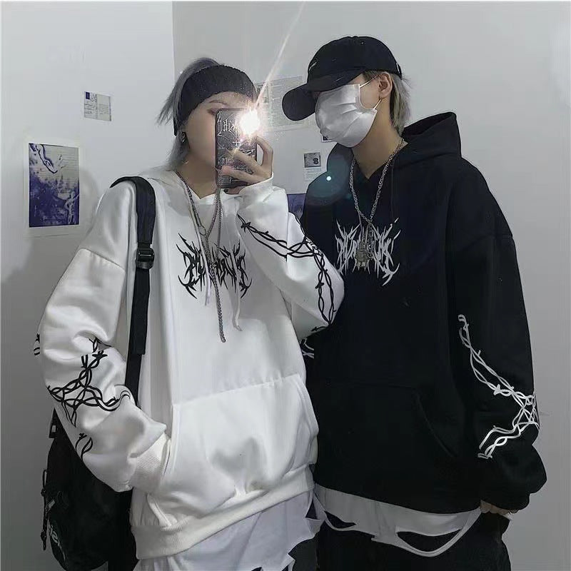 Fashion brand dark hip hop oversize lovers wear fashion hoodie for men and women small design sense