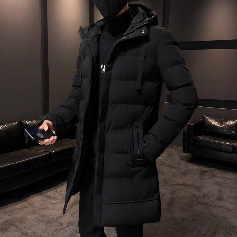 Cotton-padded jacket men's long winter Korean edition trend thickened cotton-padded jacket winter 2020 new down cotton jacket