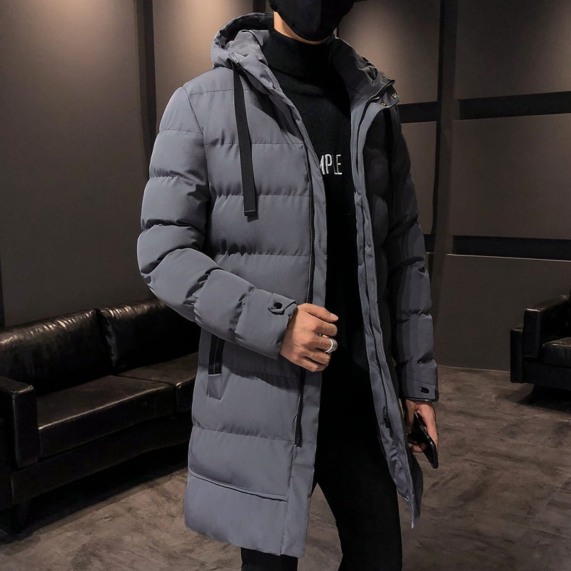Cotton-padded jacket men's long winter Korean edition trend thickened cotton-padded jacket winter 2020 new down cotton jacket